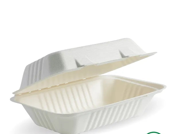Clamshell bagasse box 9"x6"