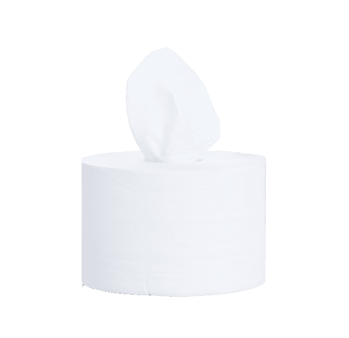 White centre pull toilet roll