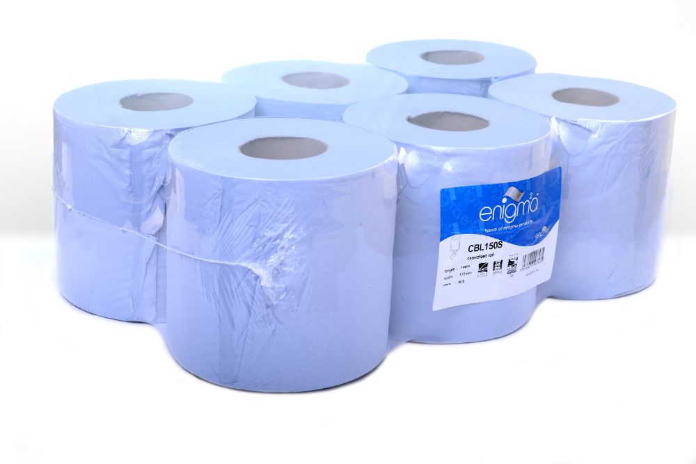 Centrefeed rolls Blue 2ply 150m