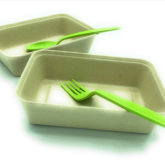 Biodegradable green spoon 7"
