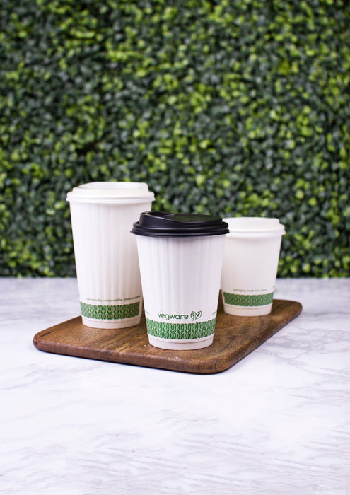 Double wall hot cup white 8oz