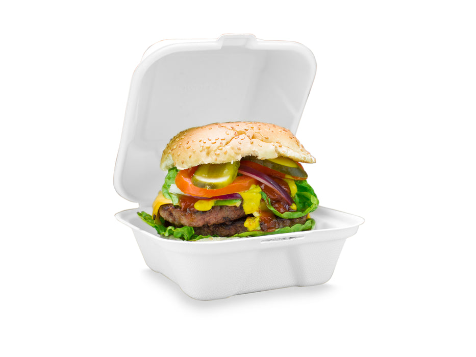 Bagasse burger box 6"