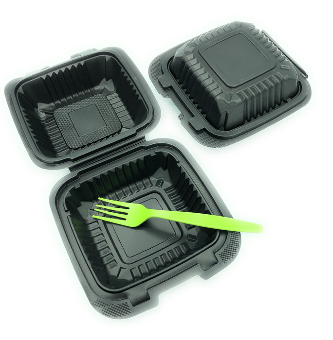 Compostable black burger box