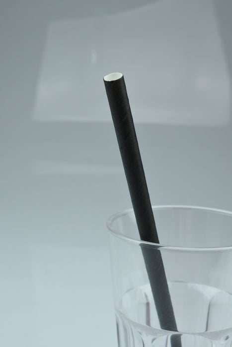 Paper straws black 200x6mm