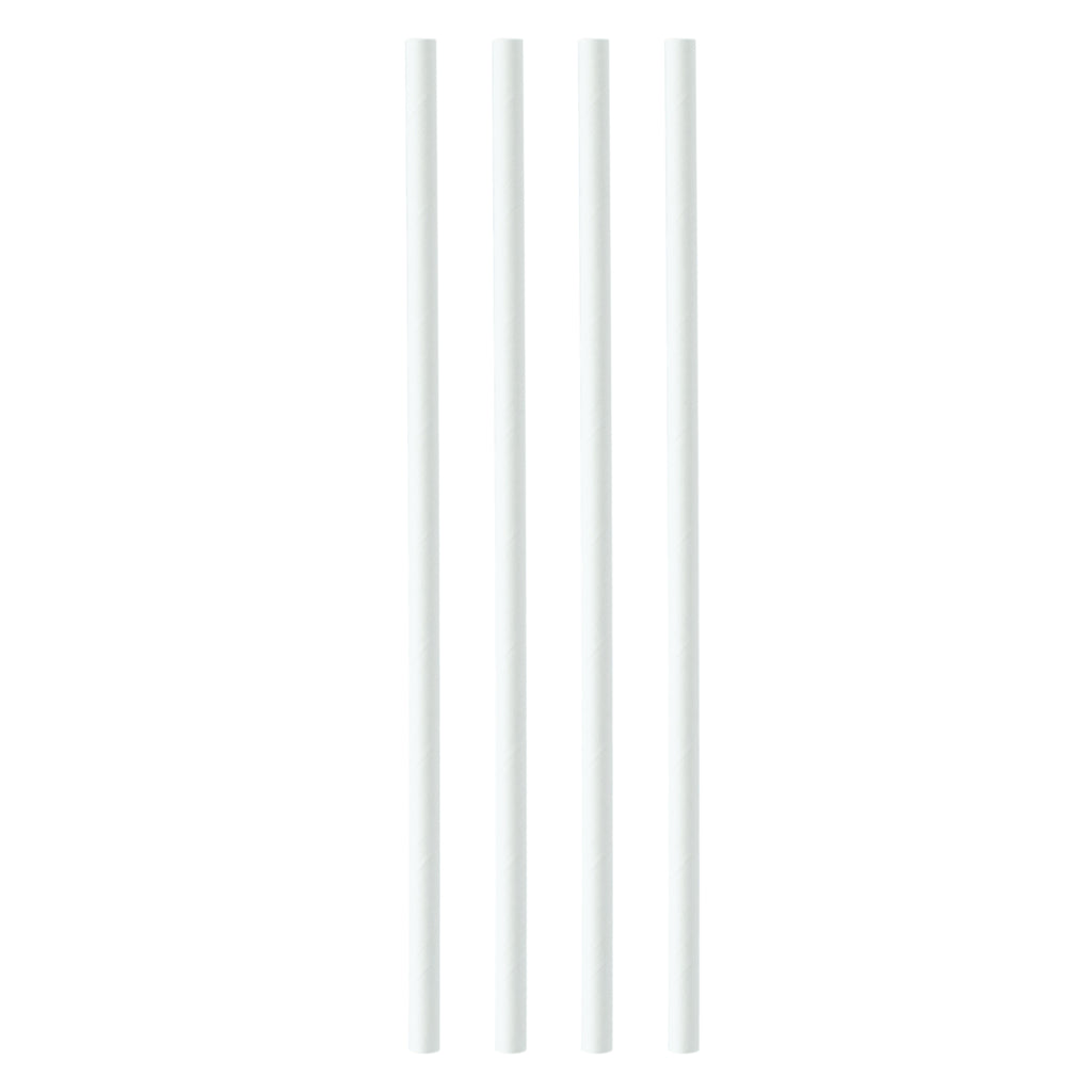 Paper straws white 200x6mm