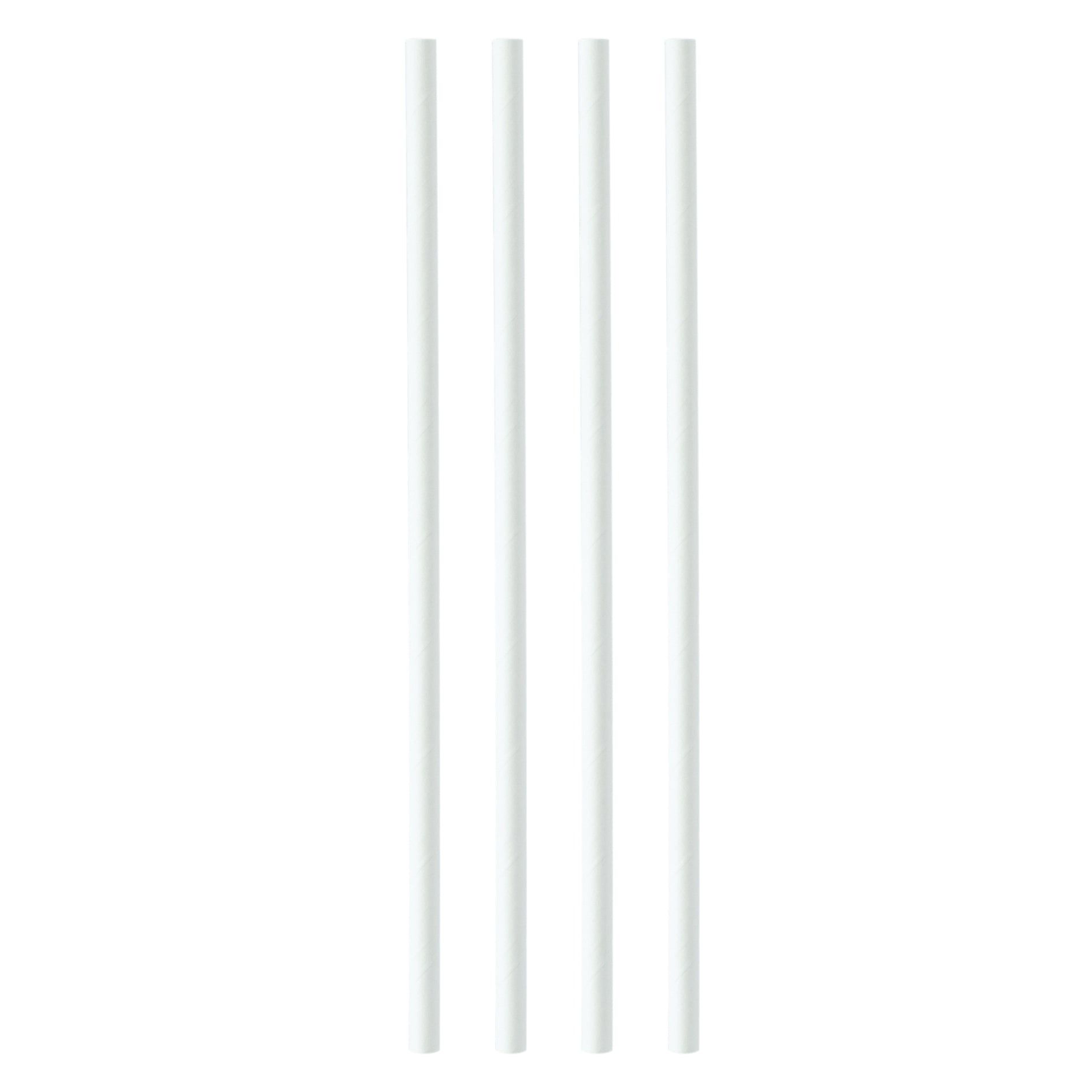 Paper straws white 200x6mm
